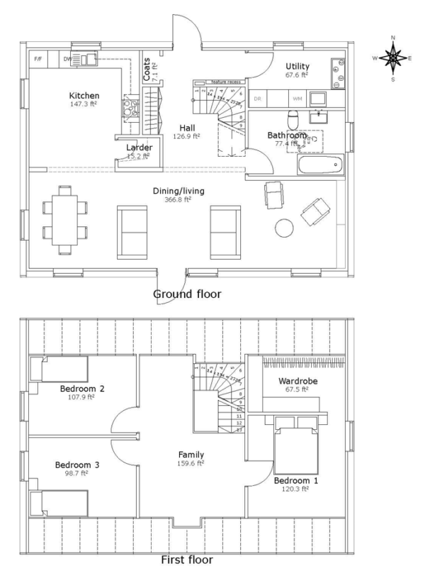 B081-45-SHL Floor Plans